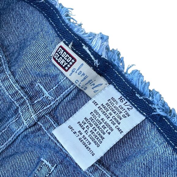 Faded Glory Jeans Girls Club Youth Plus 16.5 Pants Embroidered Cropped Capri - Picture 3 of 6